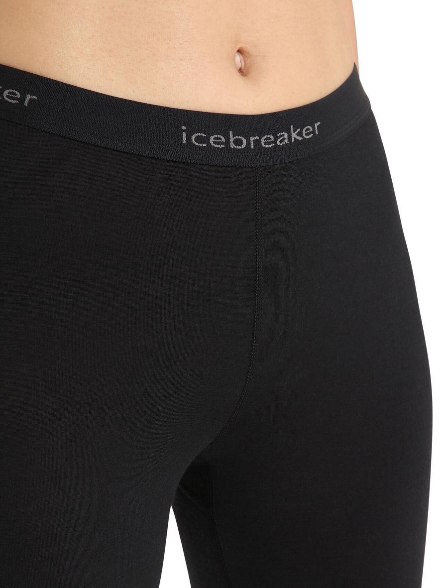 Icebreaker Merino 200 Oasis Thermal Leggings Női Base Layers Fekete | HU 1919KORI